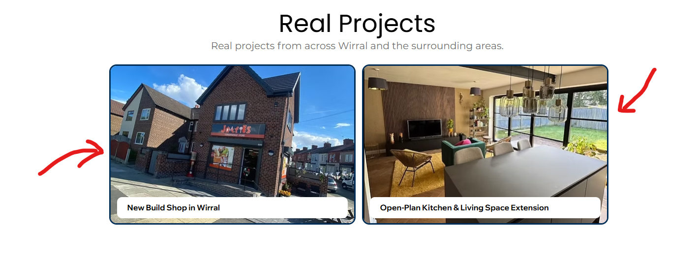 Where the feature image appears on the project listing