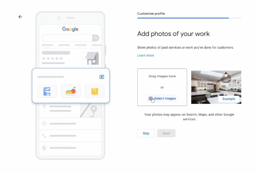 Add photos of your work to your GBP