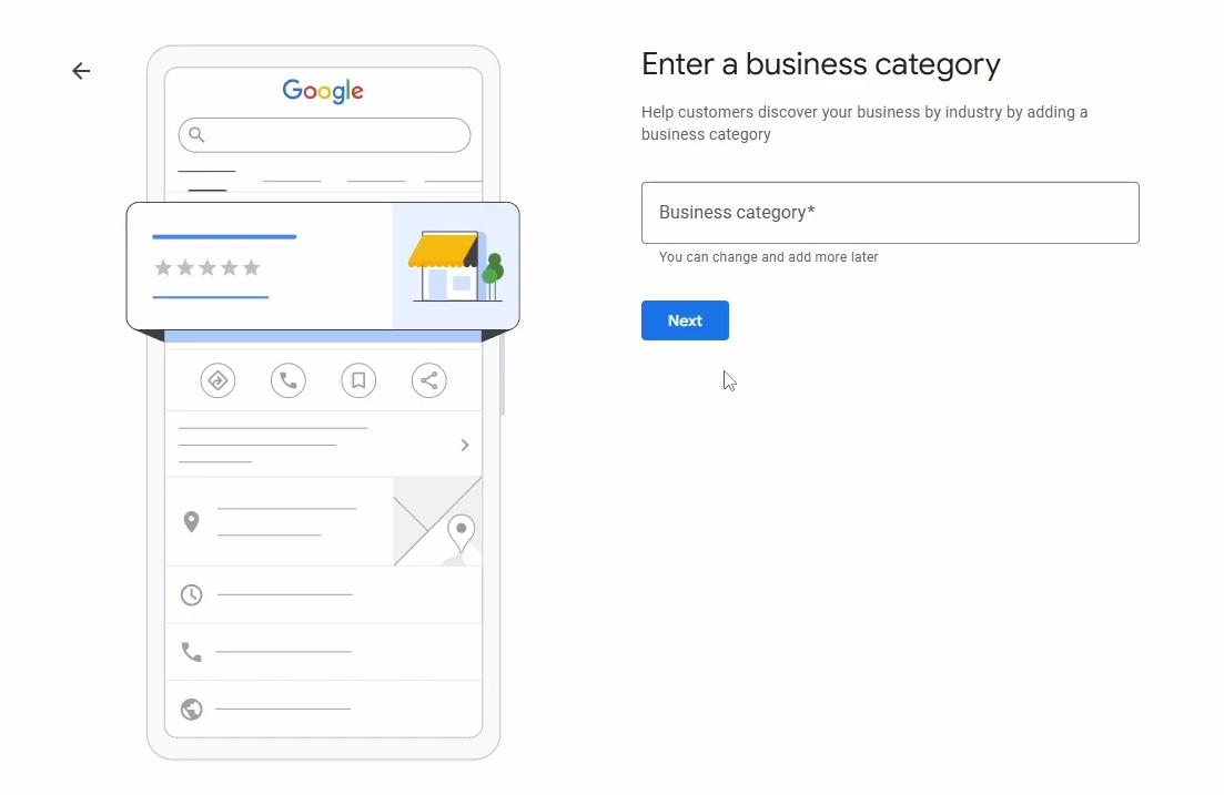 Enter your business category