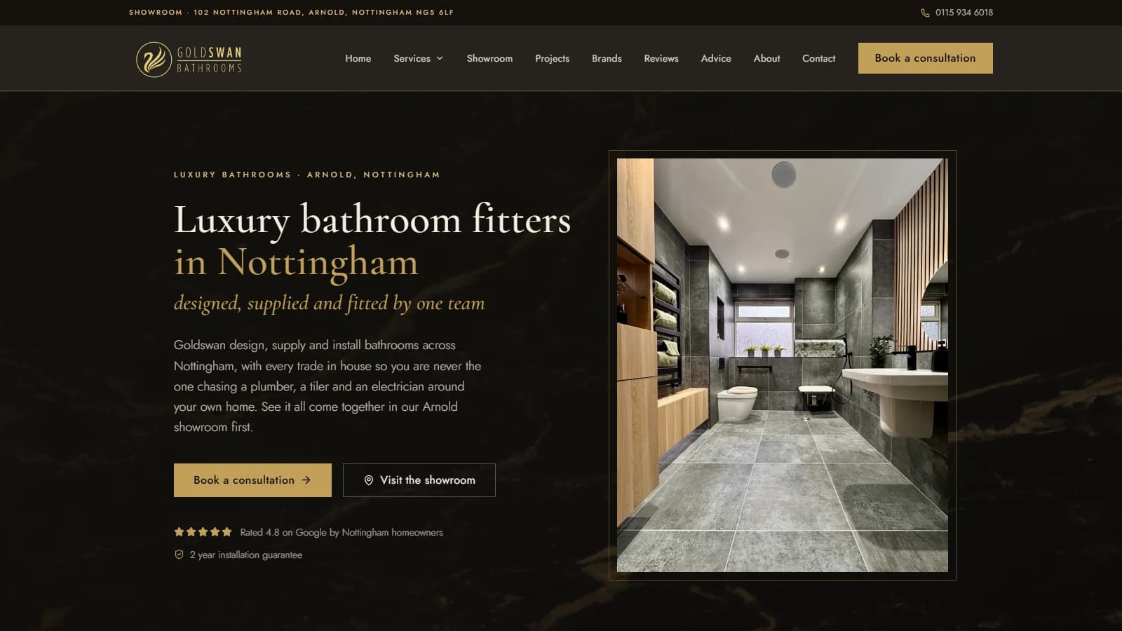 Website by WAT Websites for Goldswan Bathrooms